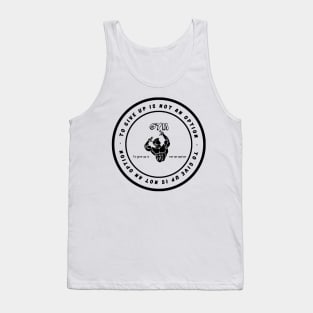 bodybuilding pose with motivational phrase "giving up is not an option" Tank Top